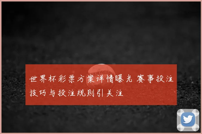 世界杯彩票方案详情曝光 赛事投注技巧与投注规则引关注