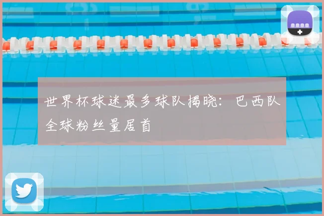 世界杯球迷最多球队揭晓：巴西队全球粉丝量居首